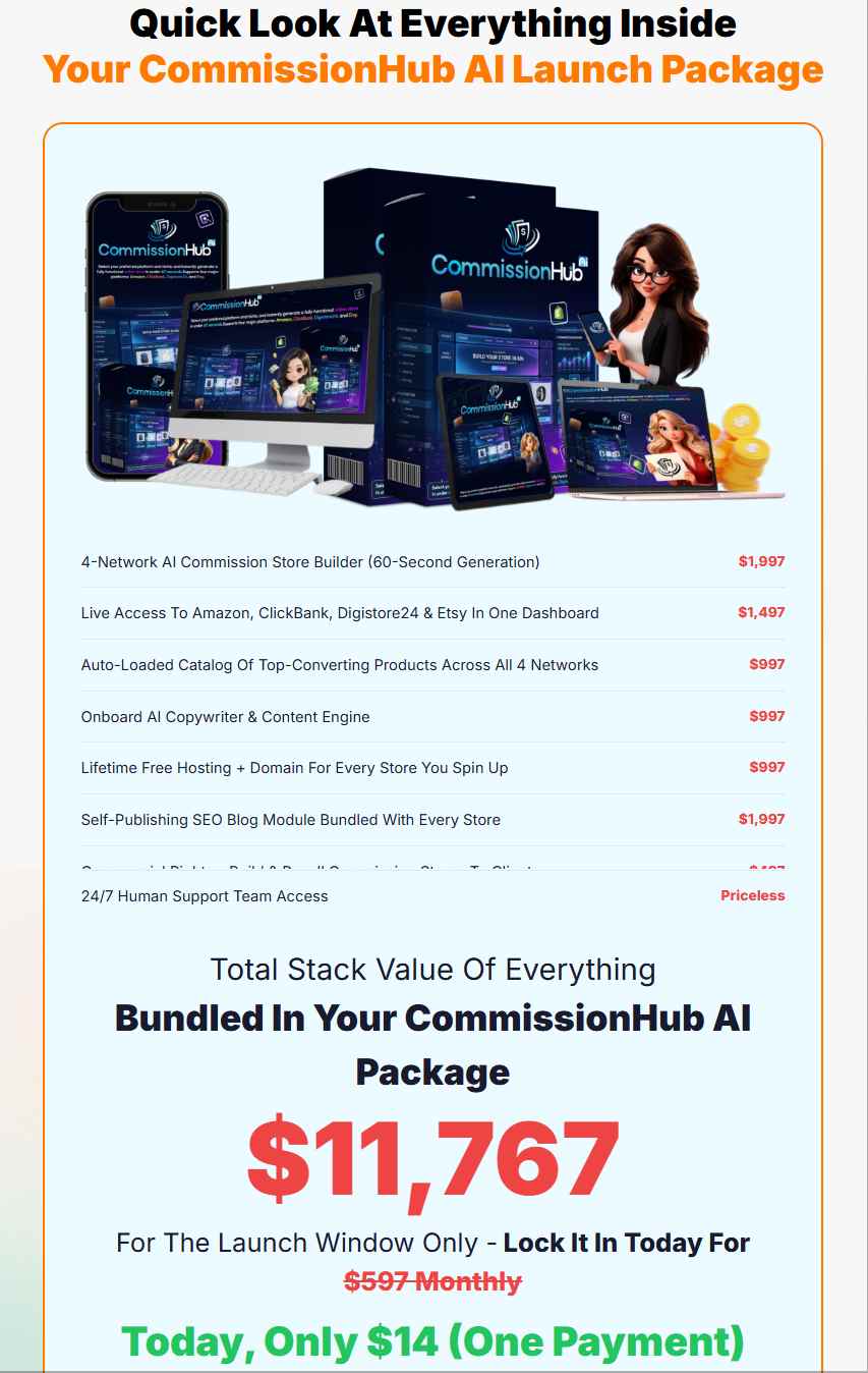 Commission Hub AI Funnel Options Pricing