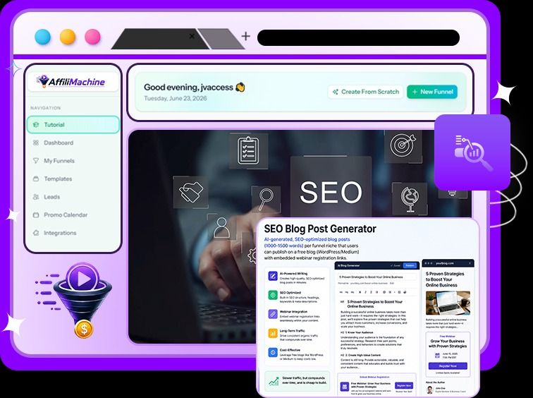 AffiliMachine AI SEO blog post generator