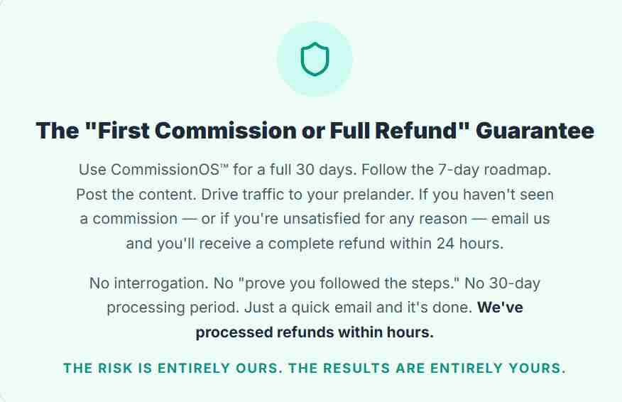 CommissionOS results and dashboard summary