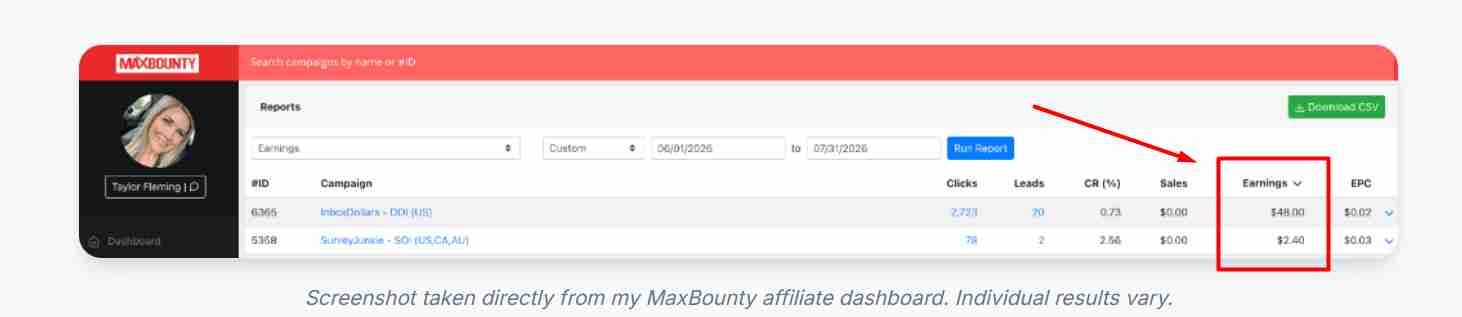 CommissionOS free traffic engine results screenshot 2