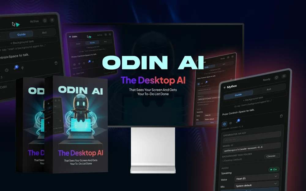 Odin AI desktop dashboard showing Background Agent mode running a task