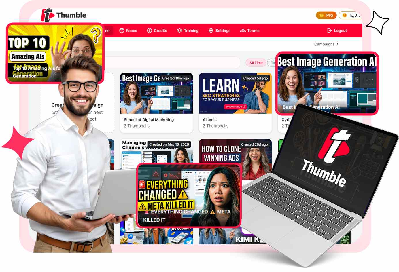Thumble AI thumbnail creator overview screenshot