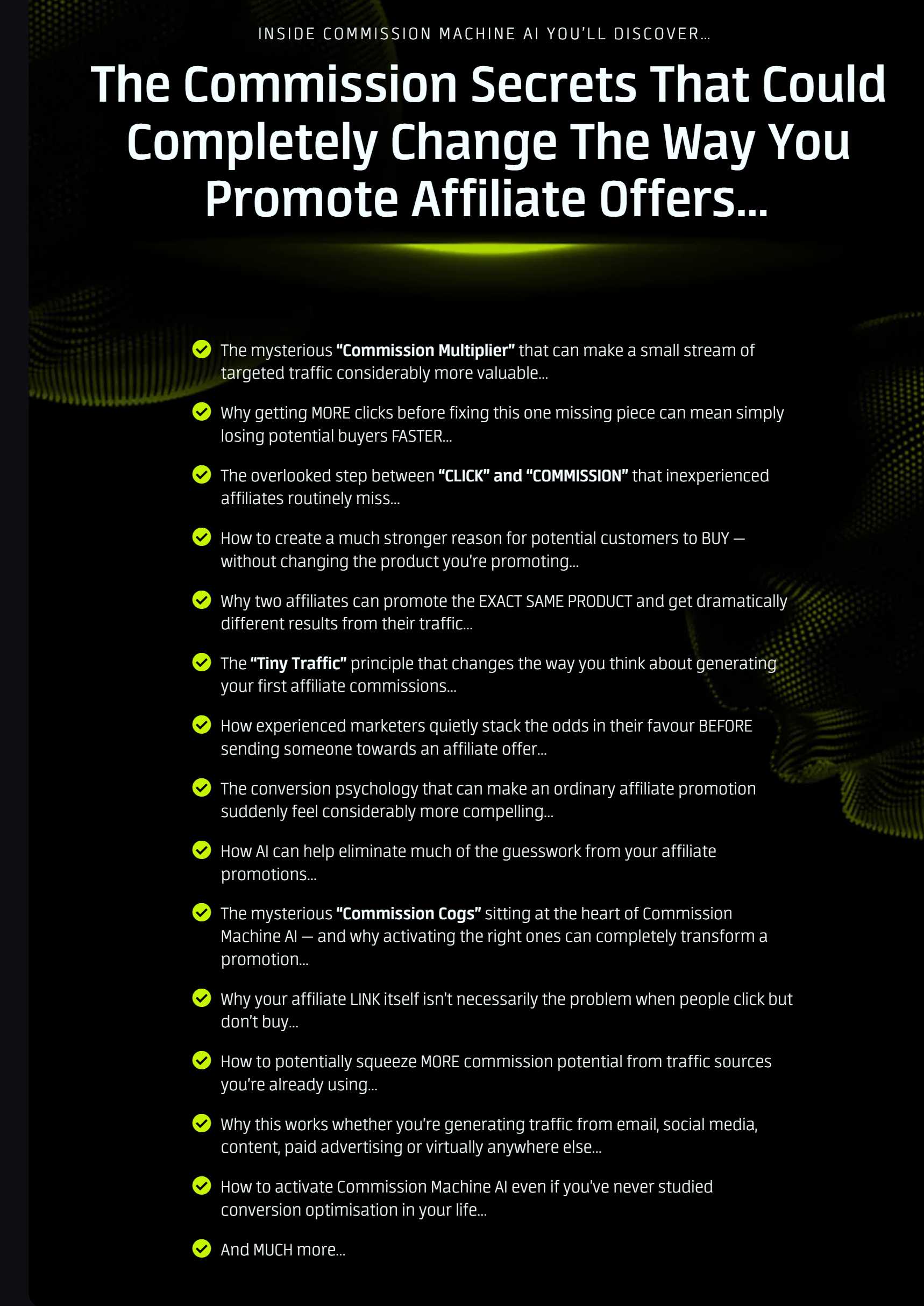 Commission Machine AI key features overview