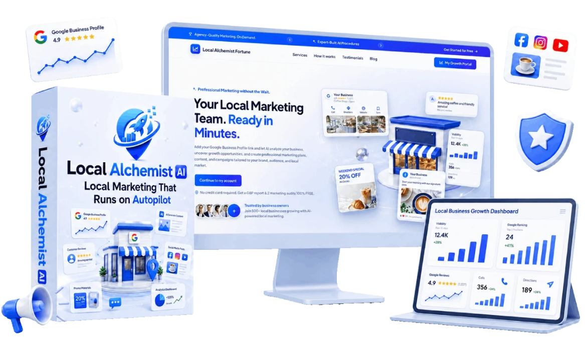 Local Alchemist AI product bundle and platform mockups