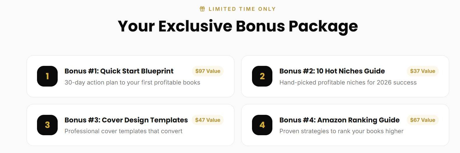Royalty Profits AI bonus package overview