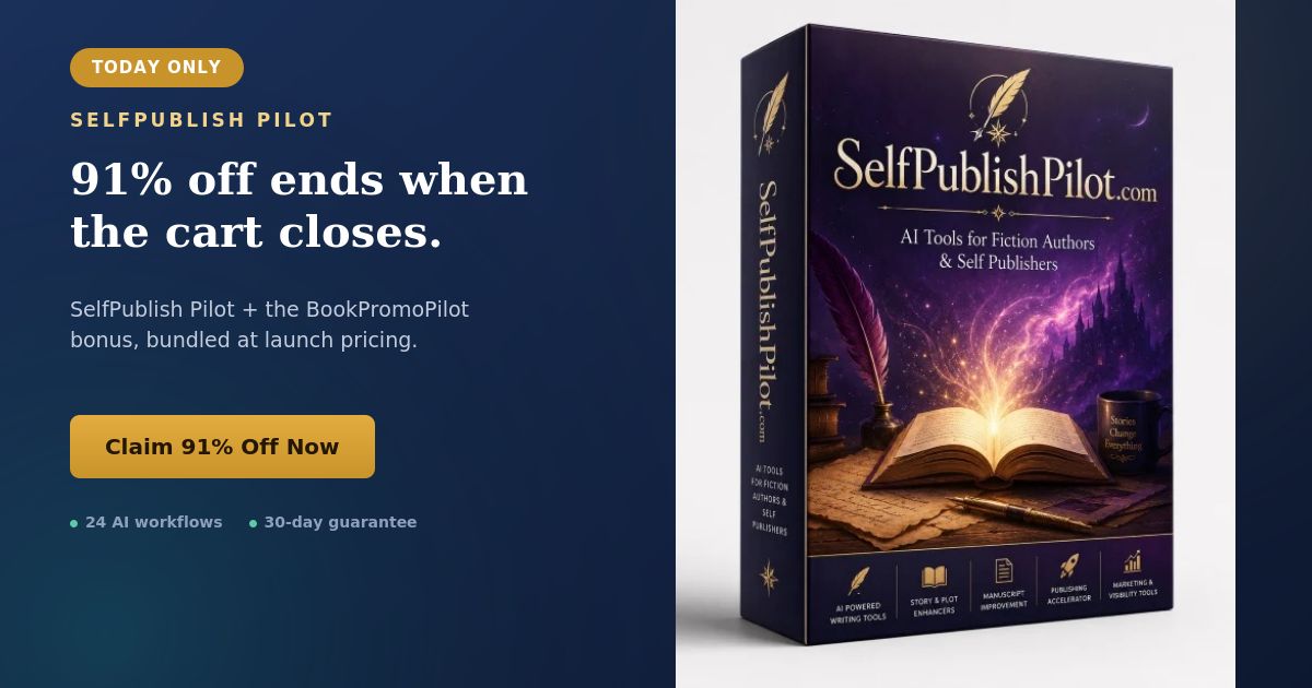 SelfPublish Pilot 91 percent off launch pricing with BookPromoPilot bonus