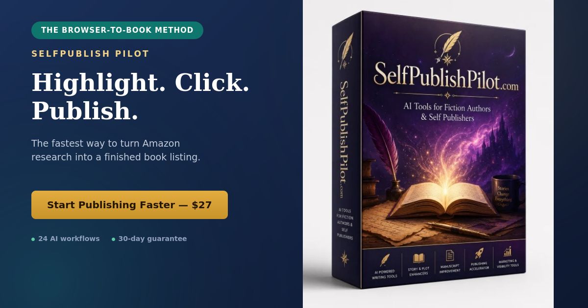 Highlight, click, publish — the SelfPublish Pilot browser-to-book method